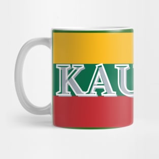 Kaunas City in Lithuania Flag Color Stripes Mug